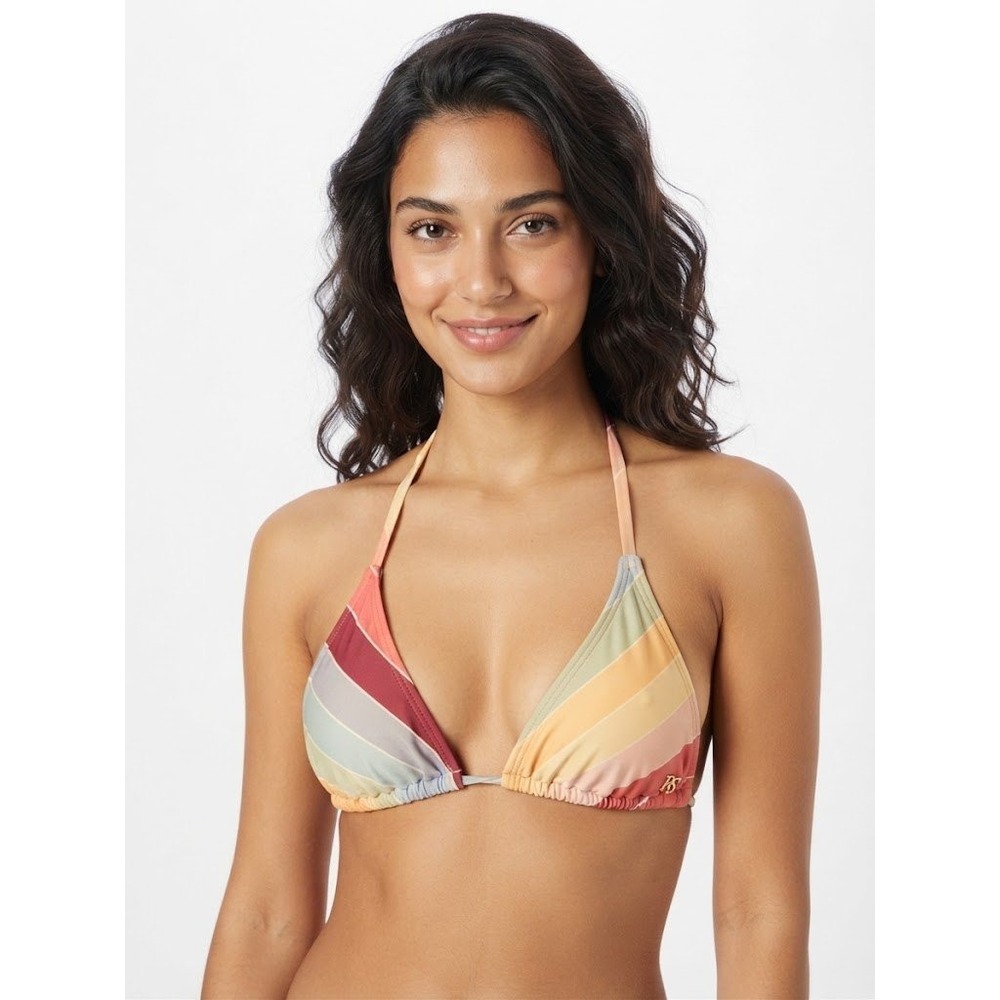 Billabong Bikini Top Womens Small Multi Color Excellent Striped Triangle Surf